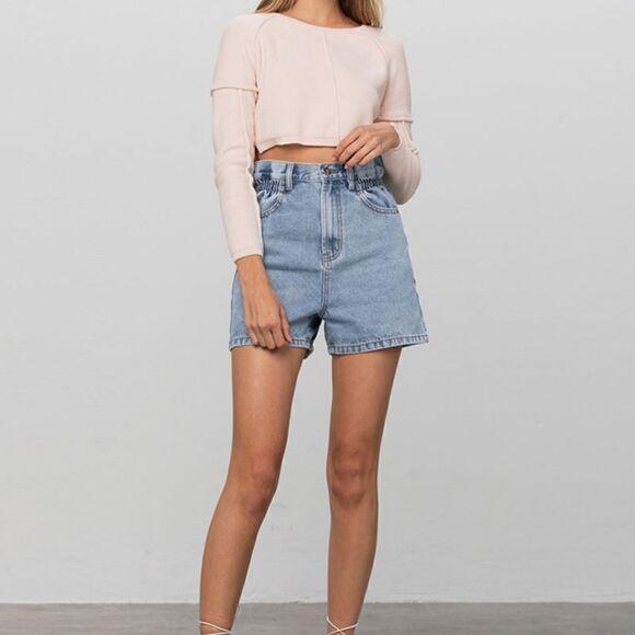 Insane Gene Lily Super High Rise Paper Bag Shorts Size Small NWT Paperbag Waist - Picture 7 of 8